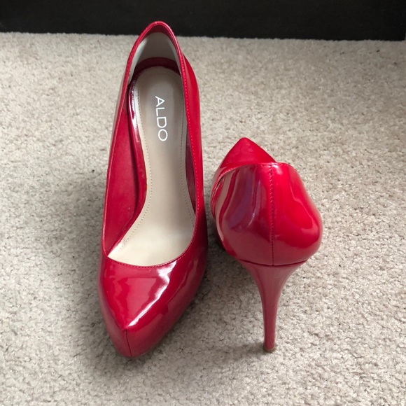 Aldo Red Patent Leather Platform Stilettos Size 39 - Picture 4 of 7